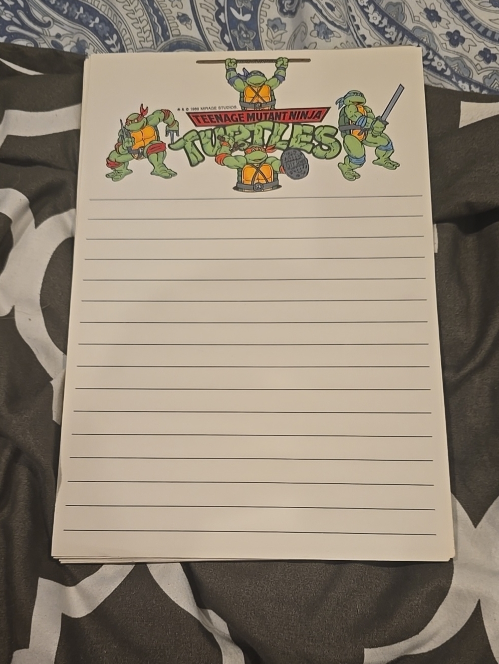 Vintage Teenage Mutant Ninja Turtles Lined Notepad - Green Character Design